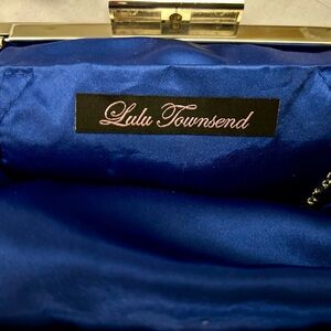 Lulu Townsend Royal Blue Satin Clutch